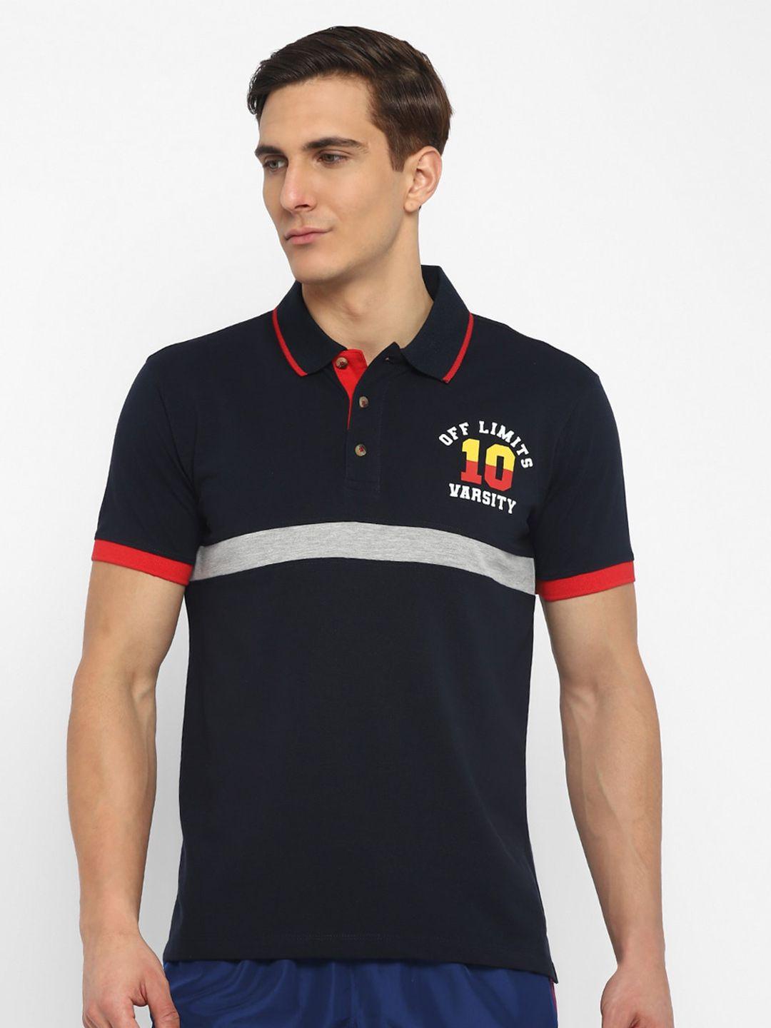 off limits striped polo collar rapid-dry & anti microbial cotton sports t-shirt