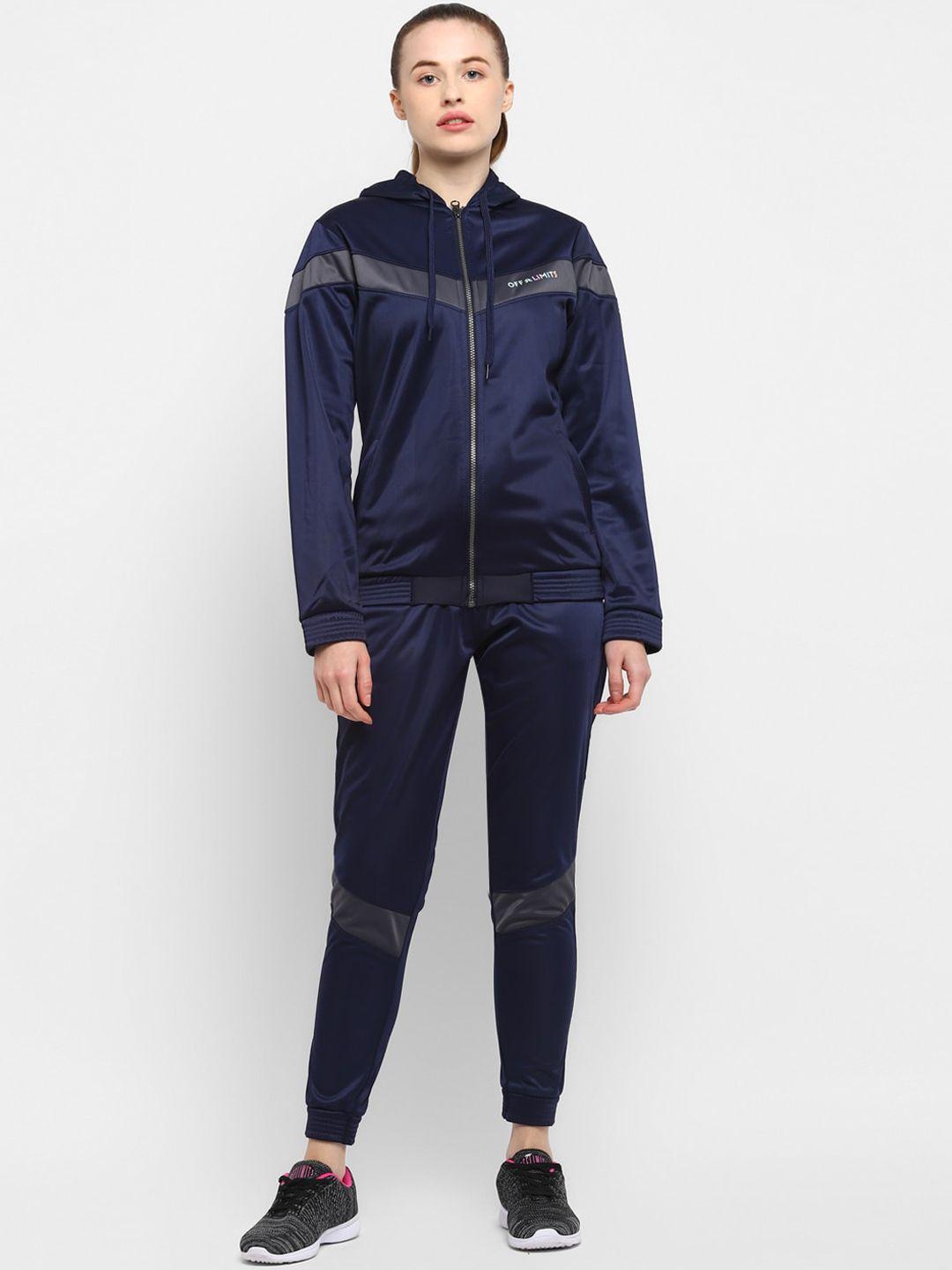 off limits women blue solid tracksuit