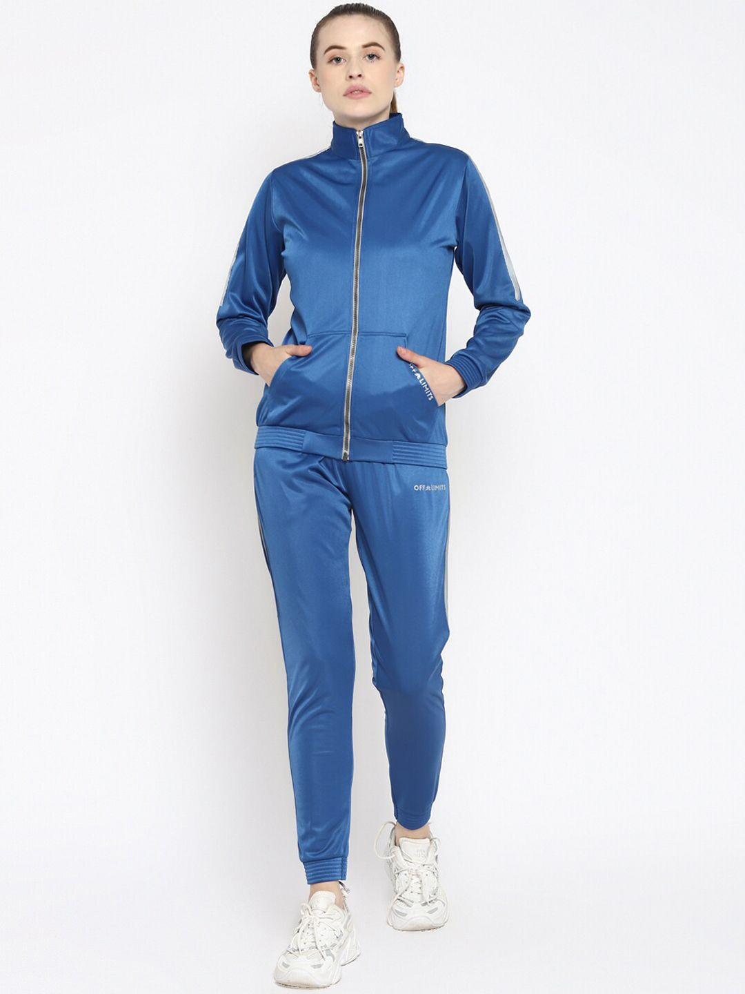 off limits women blue solid tracksuits