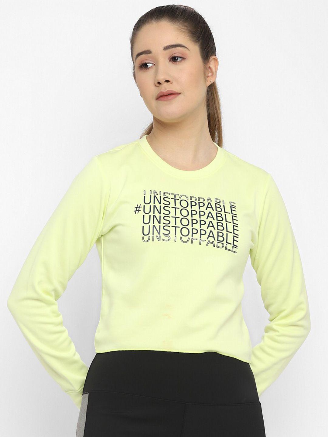off limits women lime green printed cropped sweatshirt