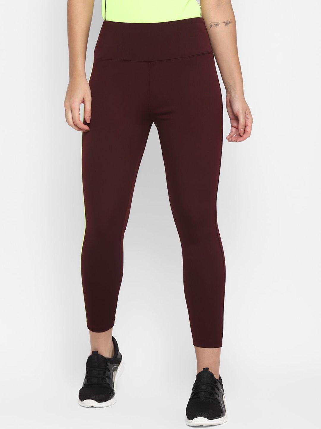 off limits women maroon solid antimicrobial tights