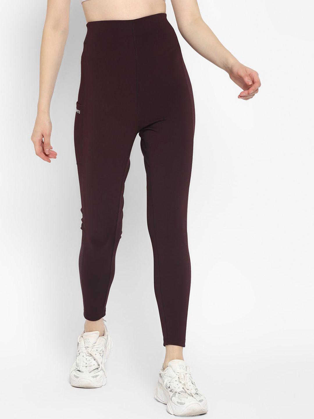 off limits women maroon solid tights