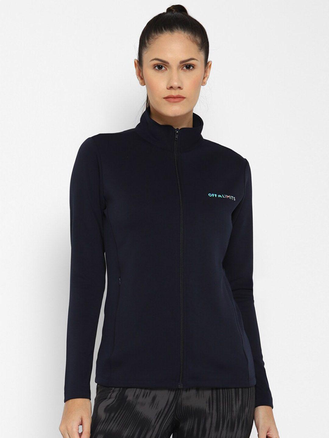 off limits women navy blue lightweight training or gym sporty jacket