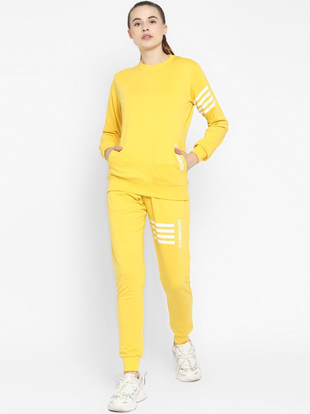 off limits women yellow solid tracksuit