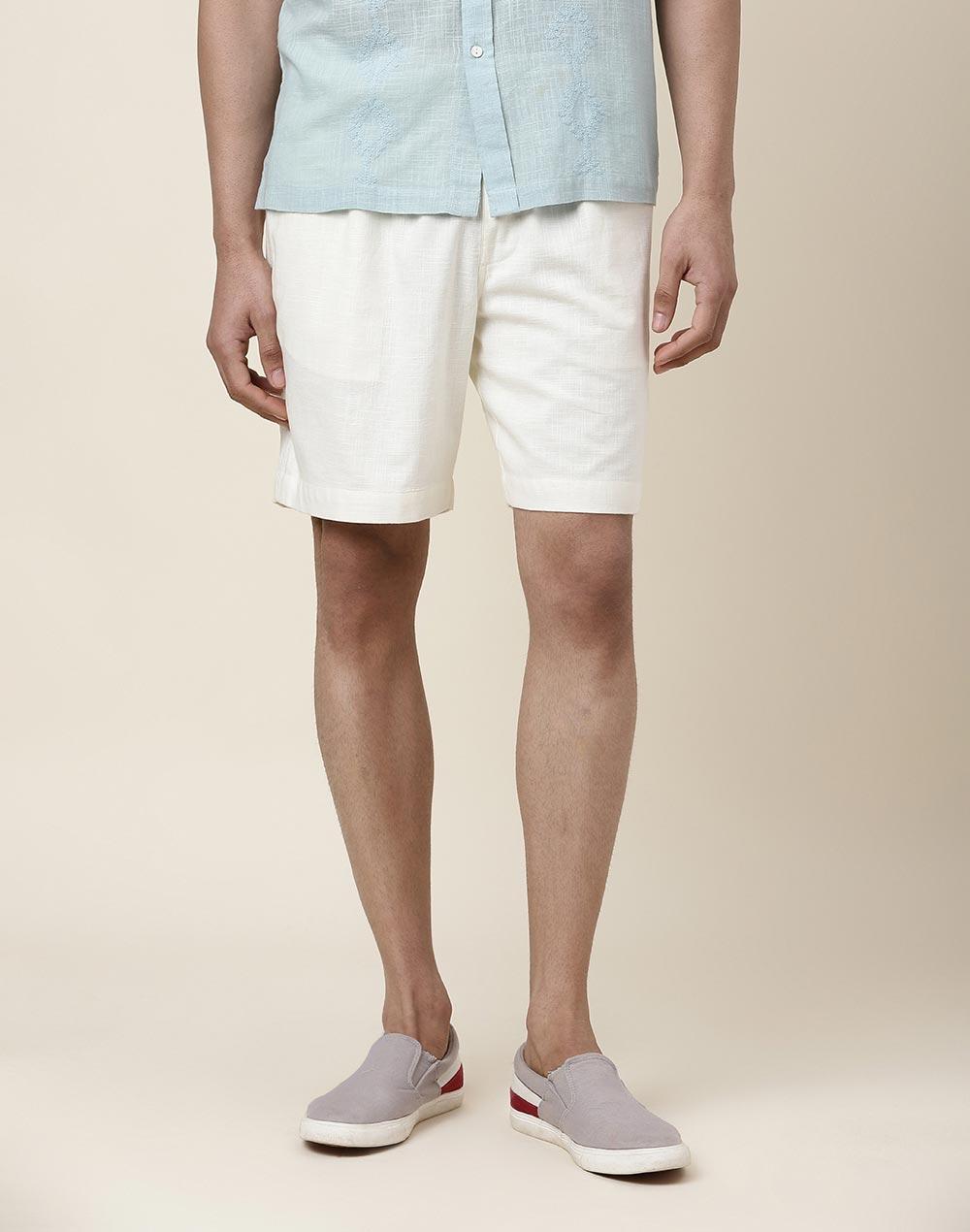 off white cotton shorts