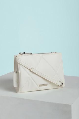 off white quilted casual pu women cross body bag