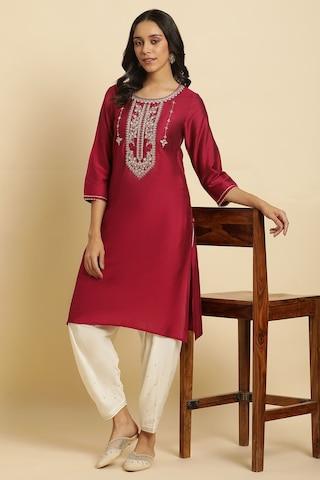 off white solid ankle-length ethnic women loose fit salwar