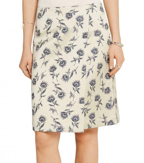 off white wrap floral skirt