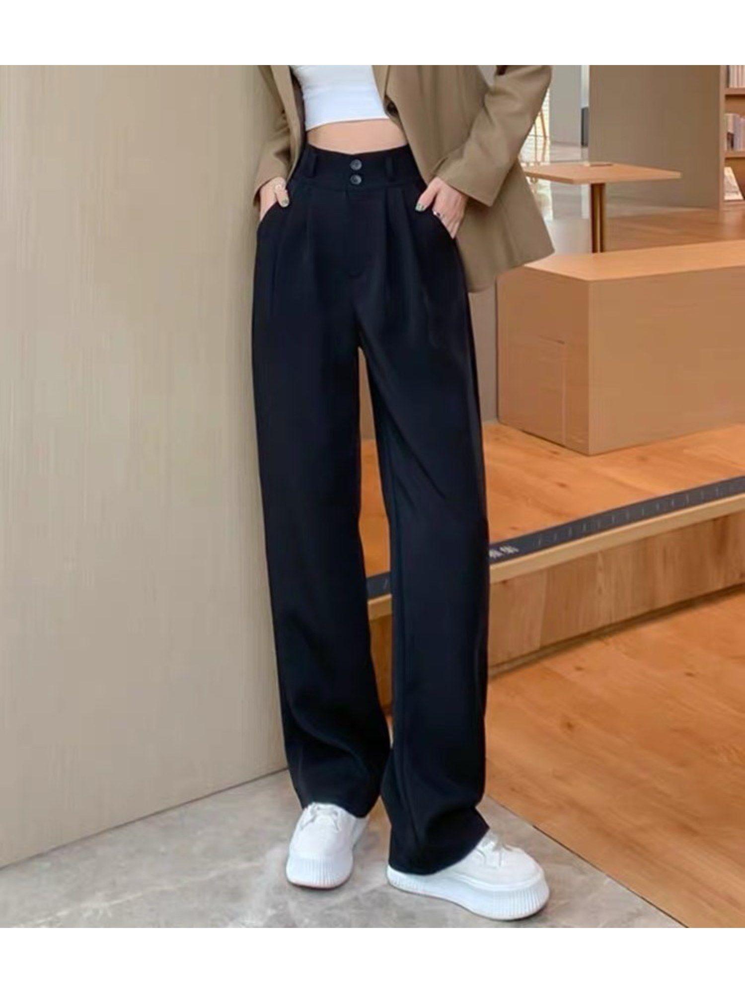 off duty korean baggy pants black