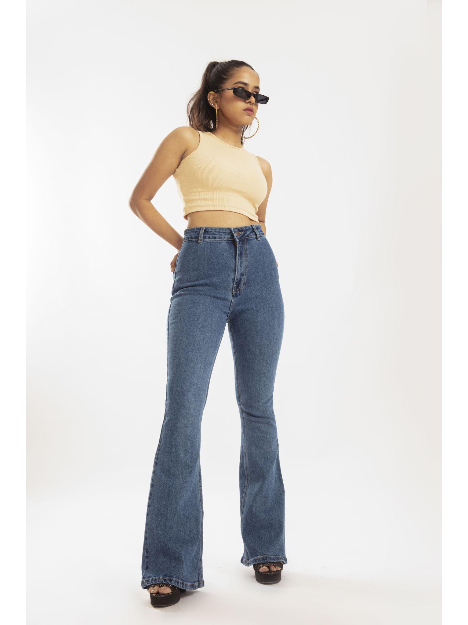 off duty ultra high rise flare bootcut jeans