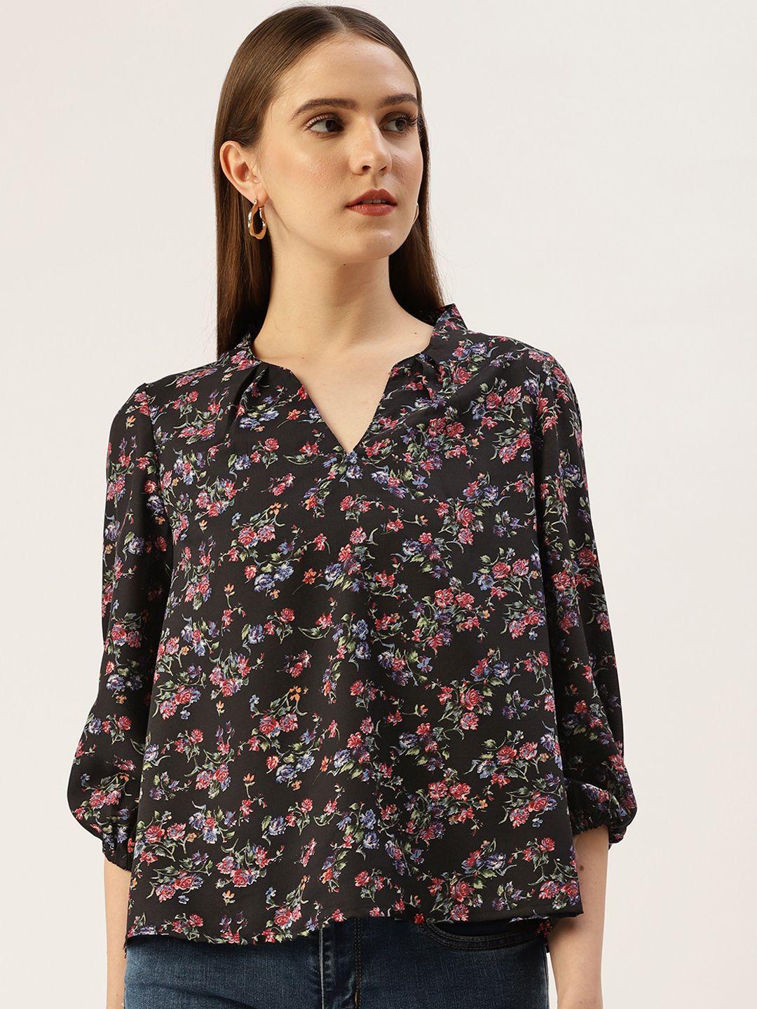 off label black floral print top