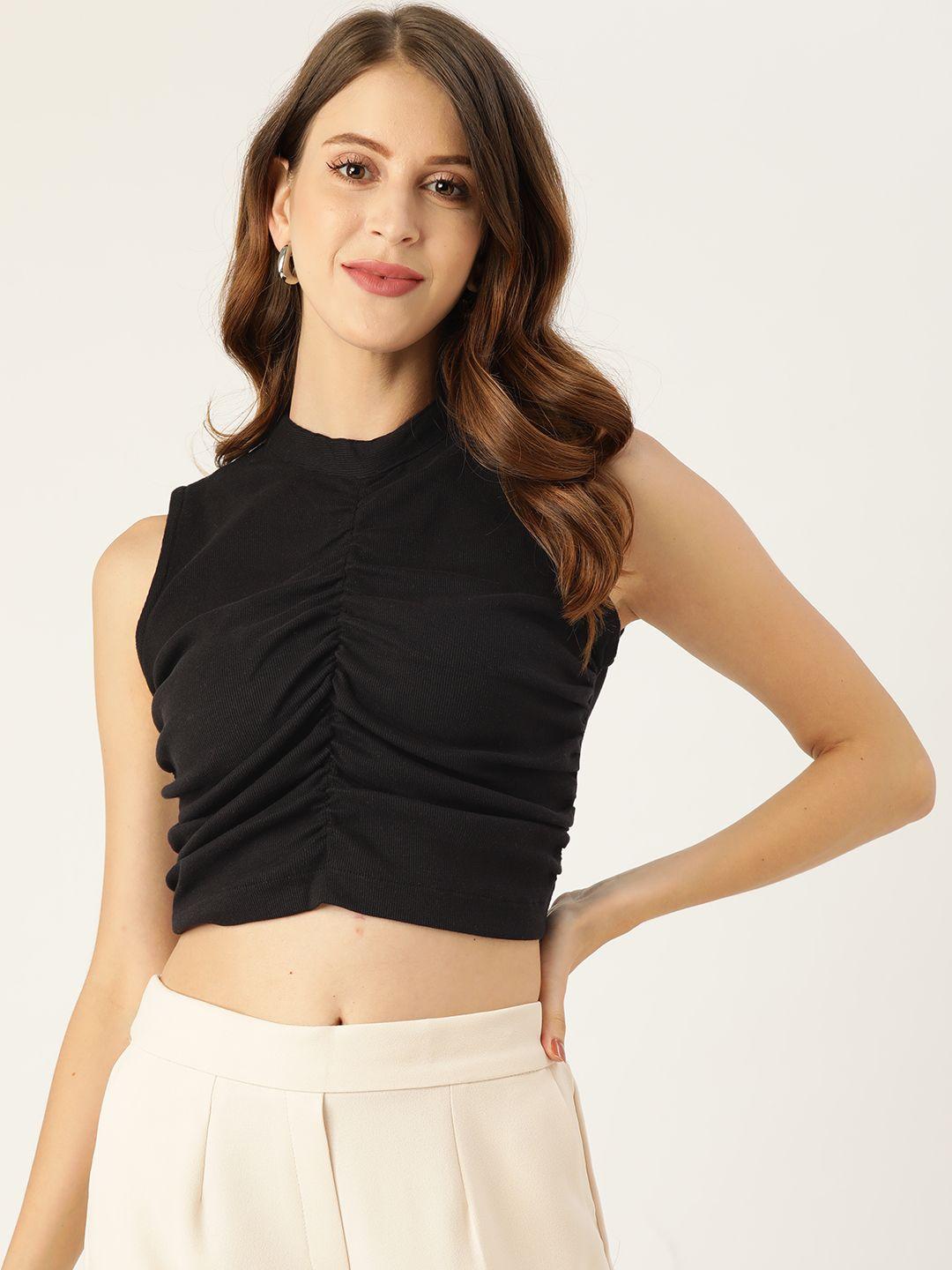 off label black ruched crop top