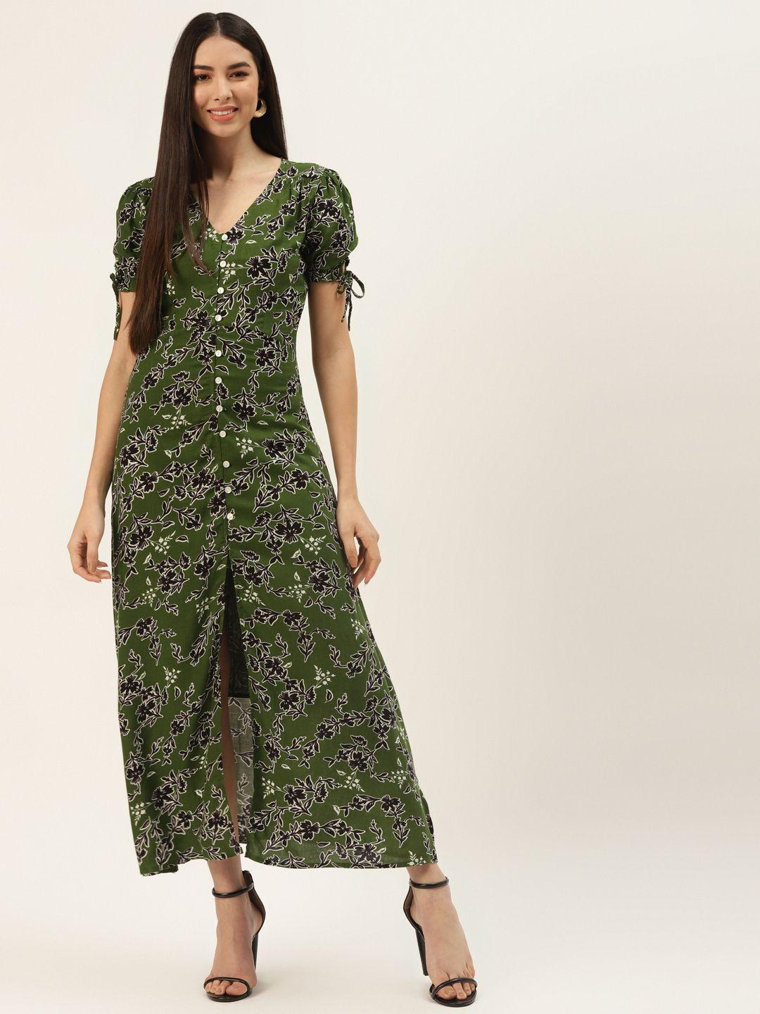 off label green floral maxi dress