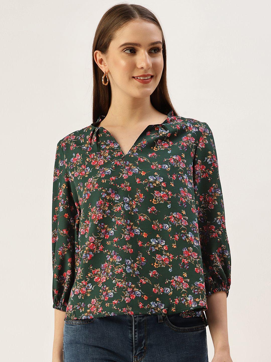 off label green floral top