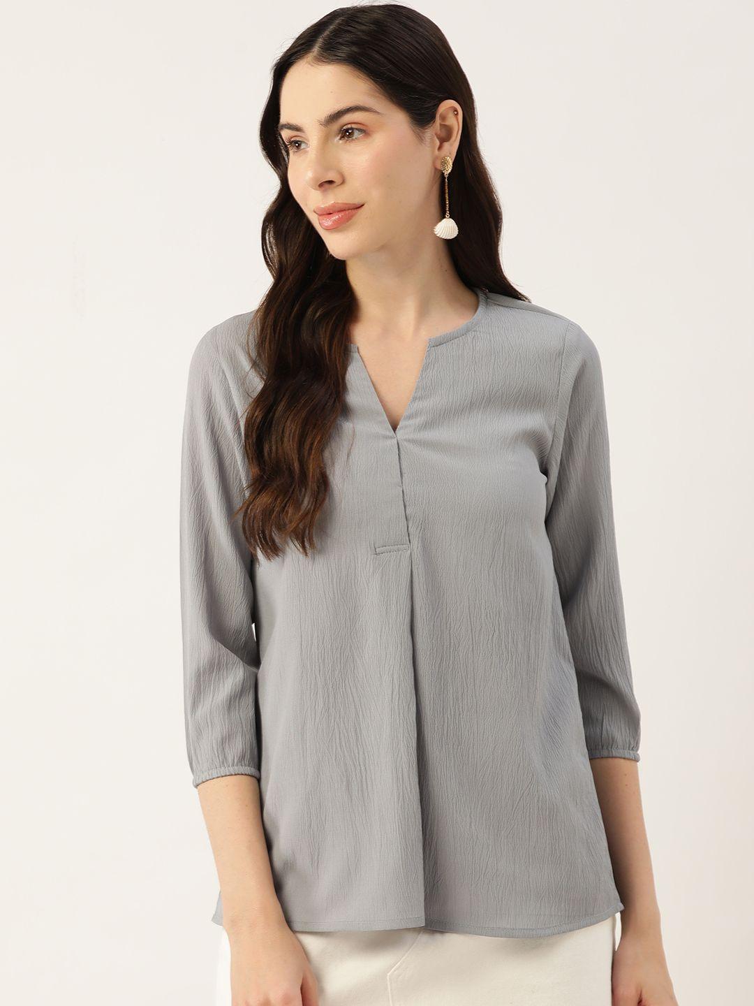 off label grey chiffon top