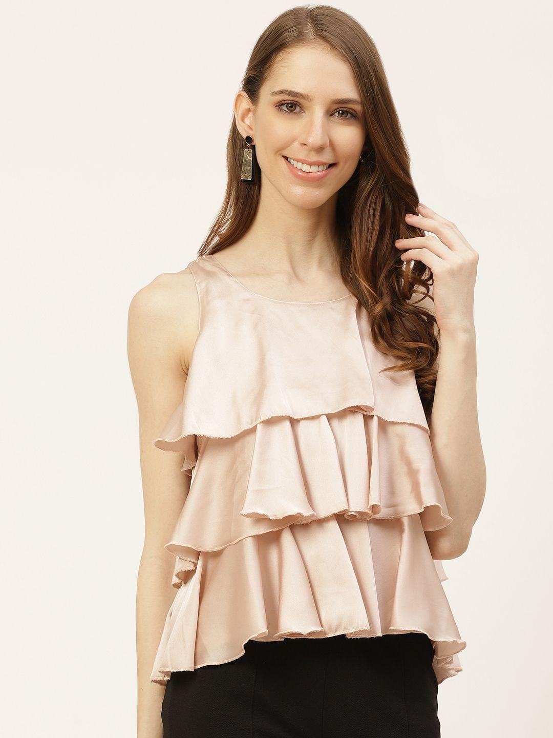 off label peach-coloured layered tiered top