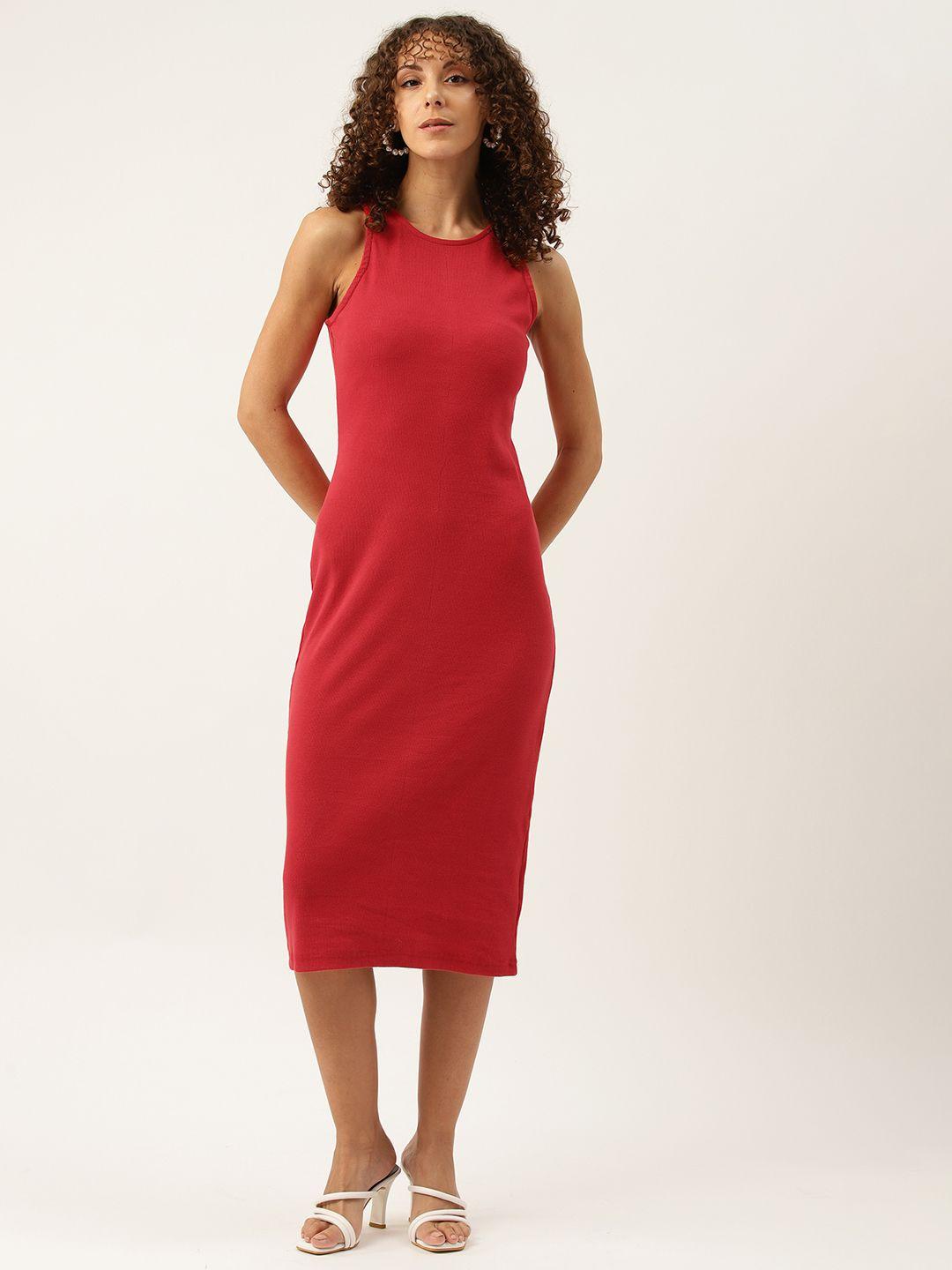 off label ribbed sheath midi dress