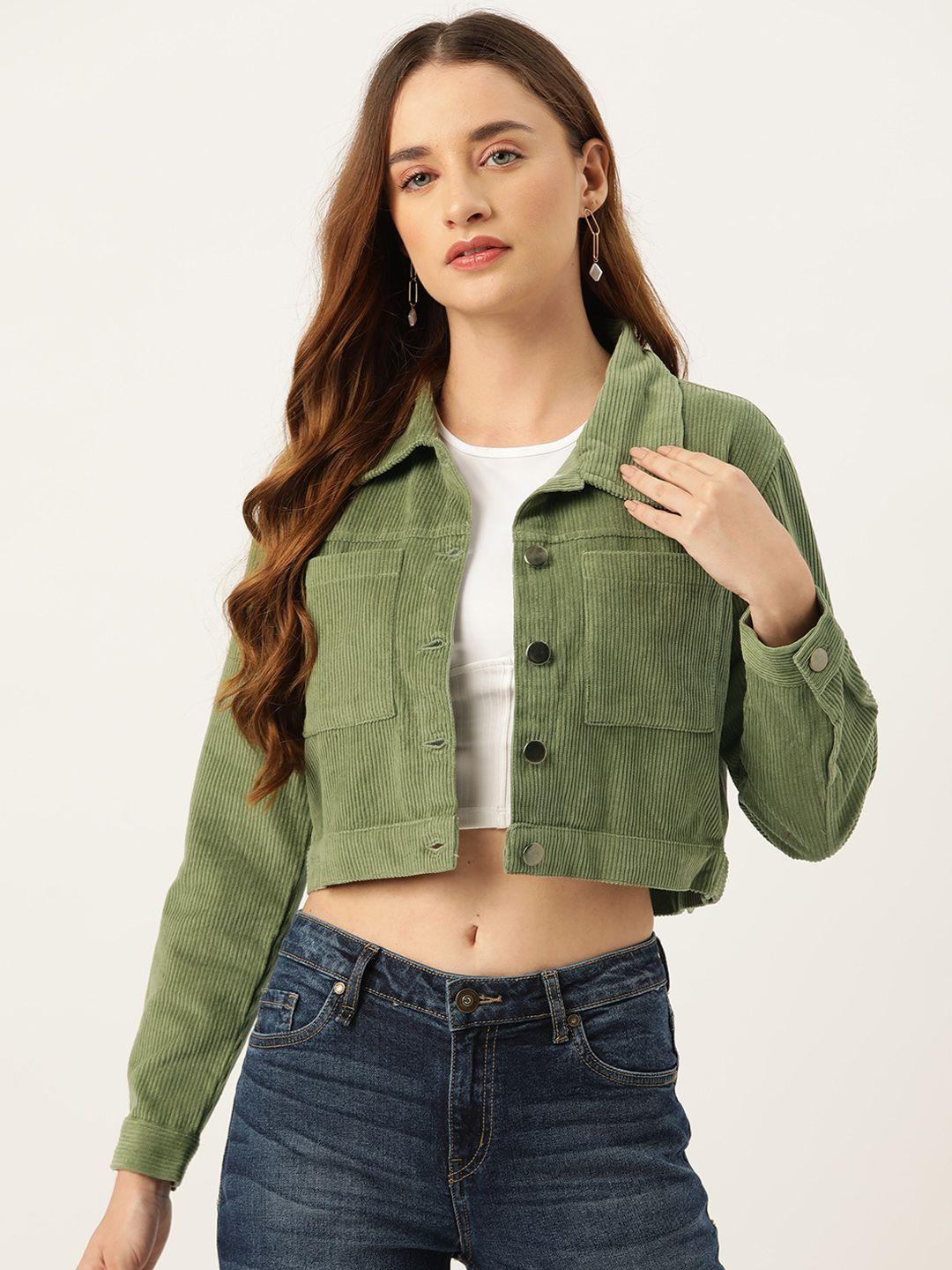 off label women corduroy crop denim jacket