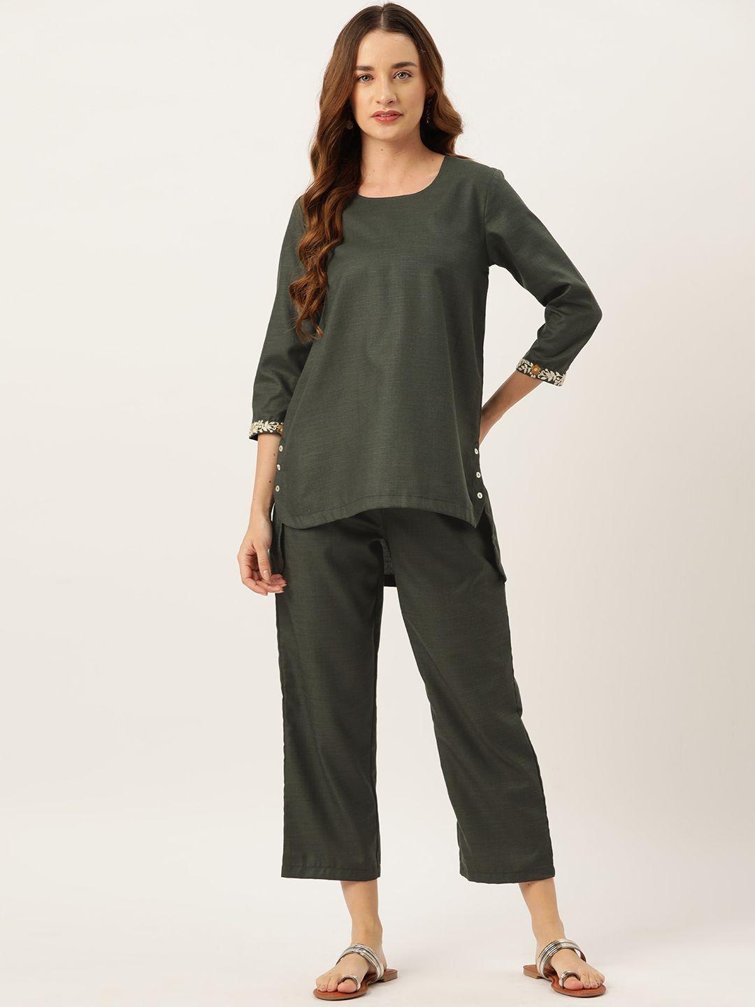 off label women solid top with trousers