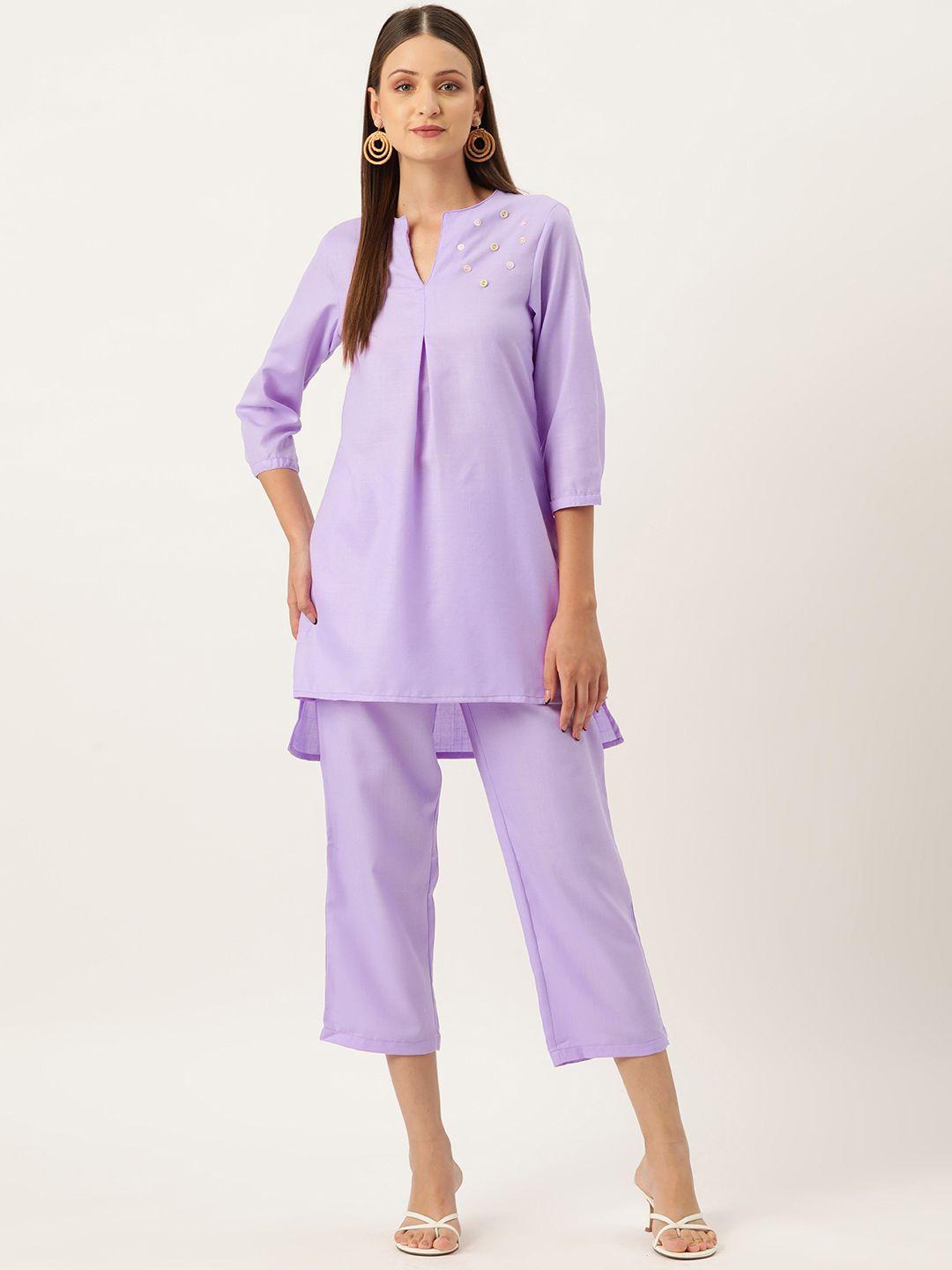 off label women solid tunic with trousers