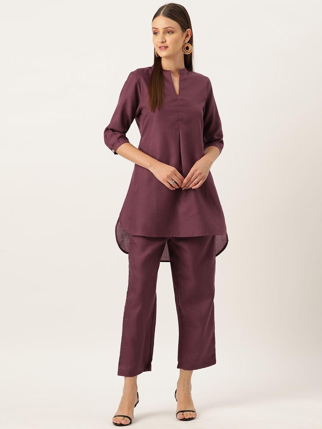 off label women solid tunic with trousers