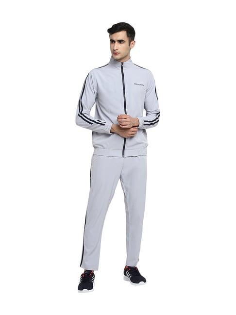 off limits grey & navy full sleeves striped tracksuit