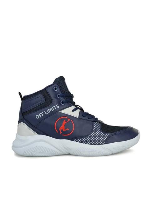 off limits men's dunk excel navy ankle high sneakers