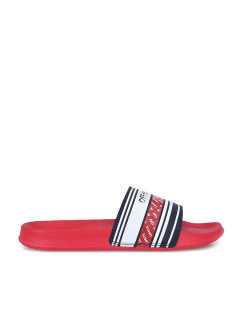 off limits men's mandrem white & navy slides