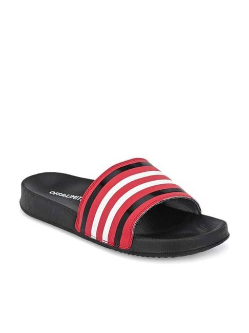 off limits men's red & white slides