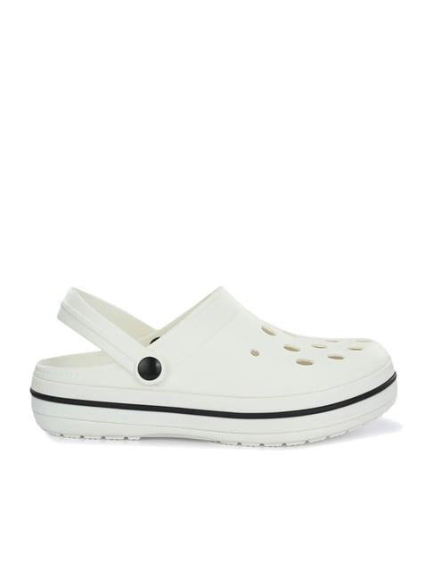 off limits men's roman white back strap clogs