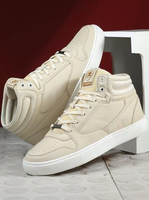 off limits men's scoot beige ankle high sneakers