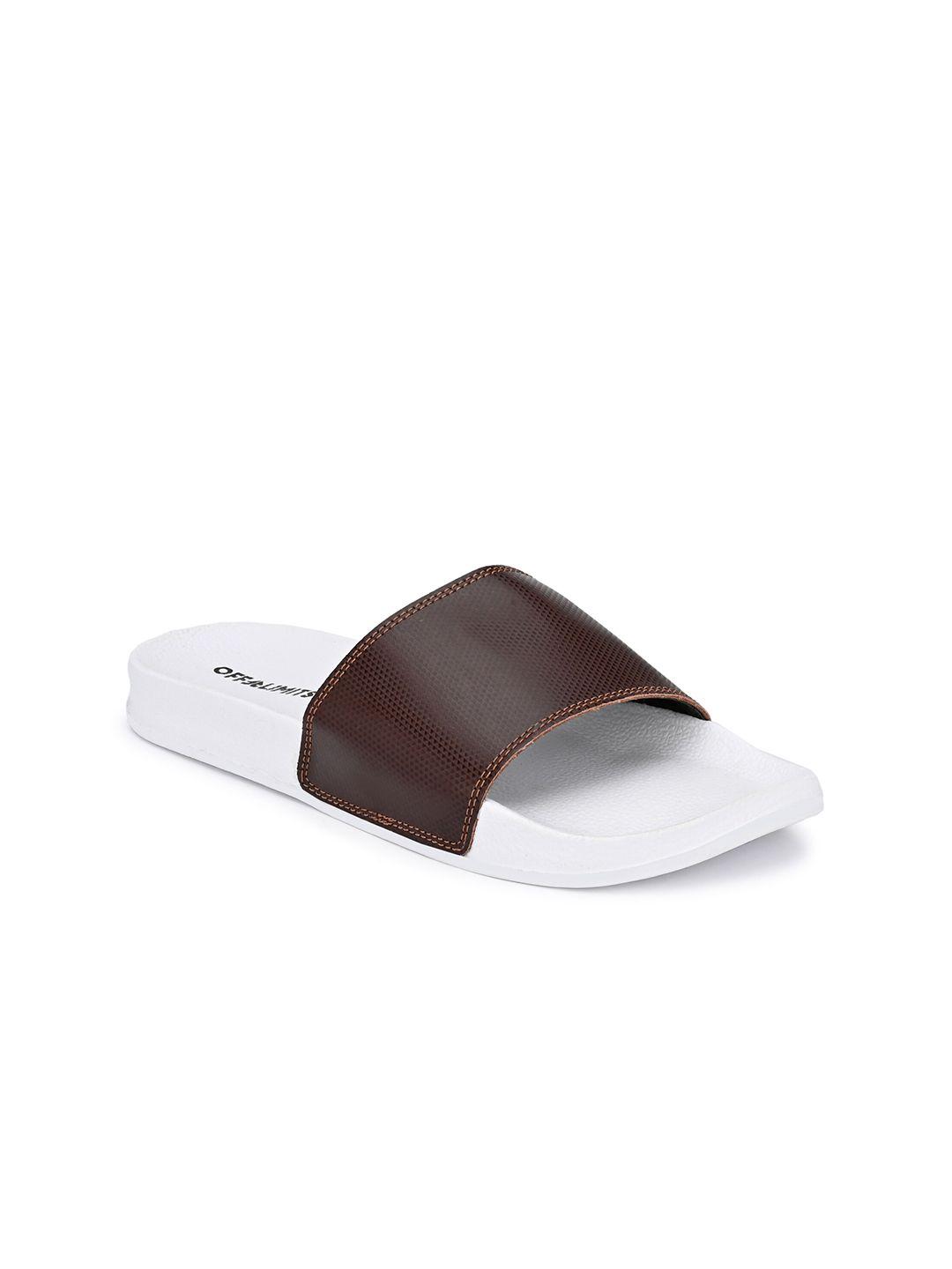 off limits men brown & white sliders
