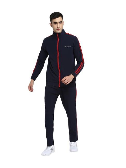 off limits navy & red full sleeves striped tracksuit