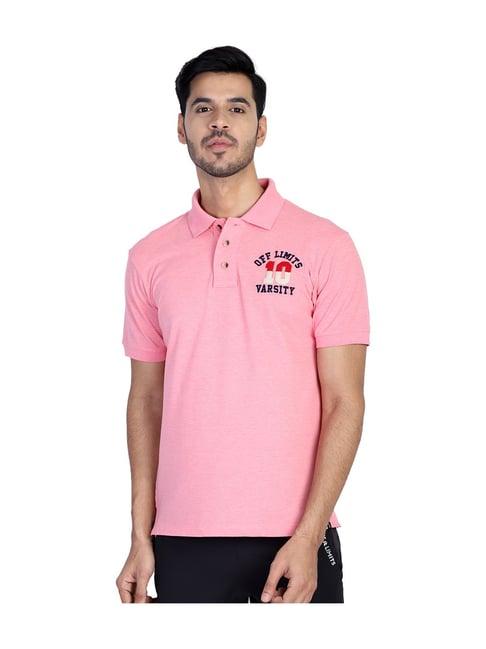 off limits pink short sleeves polo t-shirt