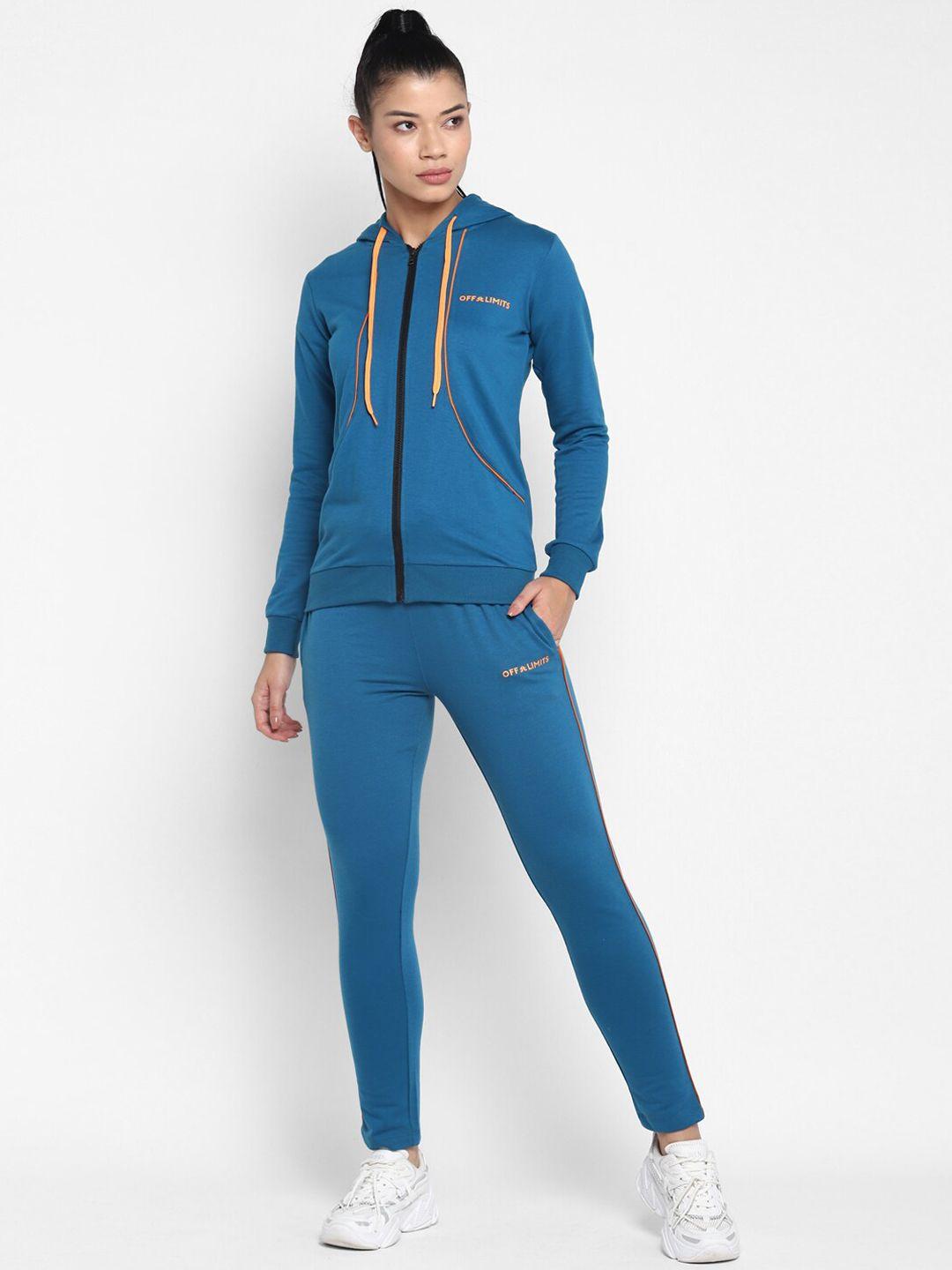 off limits women blue solid tracksuits