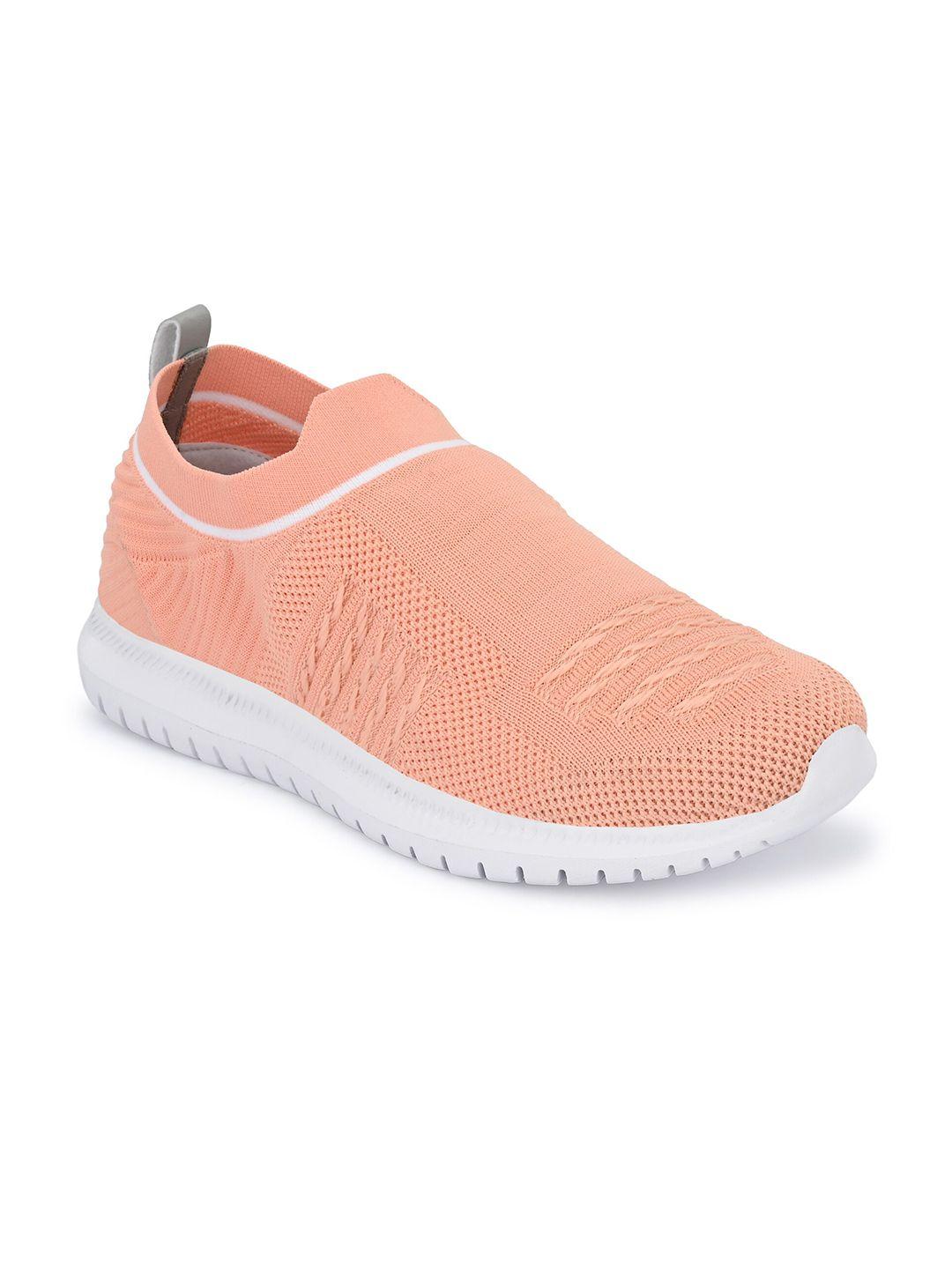 off limits women peach-coloured mesh walking non-marking shoes