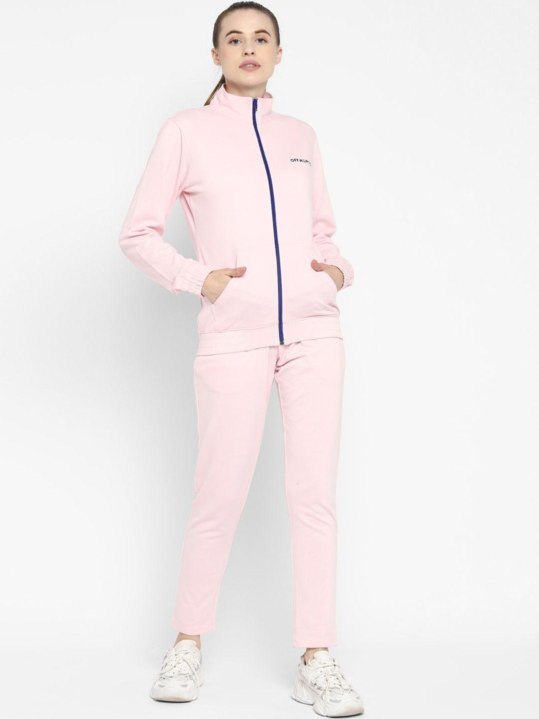 off limits women pink solid tracksuit
