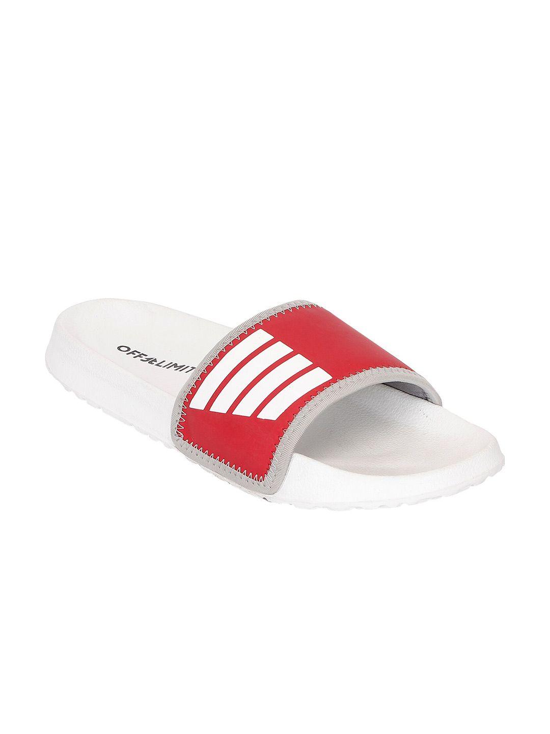 off limits women red & white solid sliders