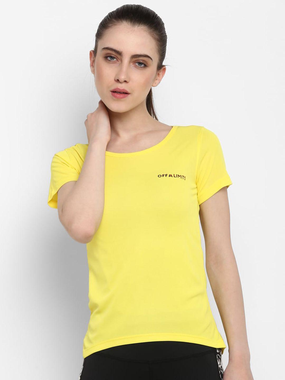 off limits women yellow antimicrobial pockets t-shirt