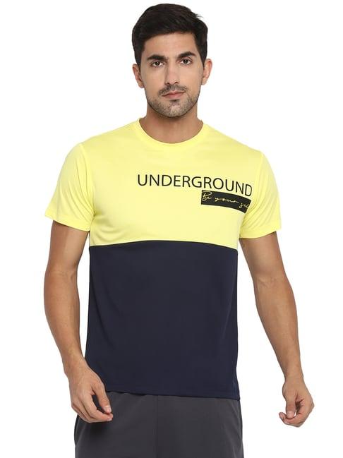 off limits yellow & navy crew t-shirt