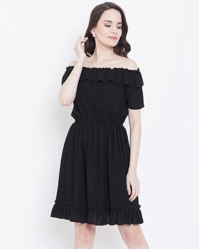 off-shoulder a-line dress