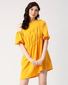 off-shoulder a-line dress