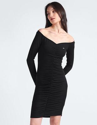 off shoulder bodycon dress