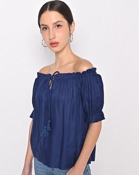 off-shoulder cotton top