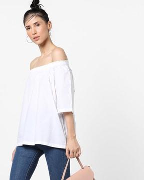 off-shoulder cotton top