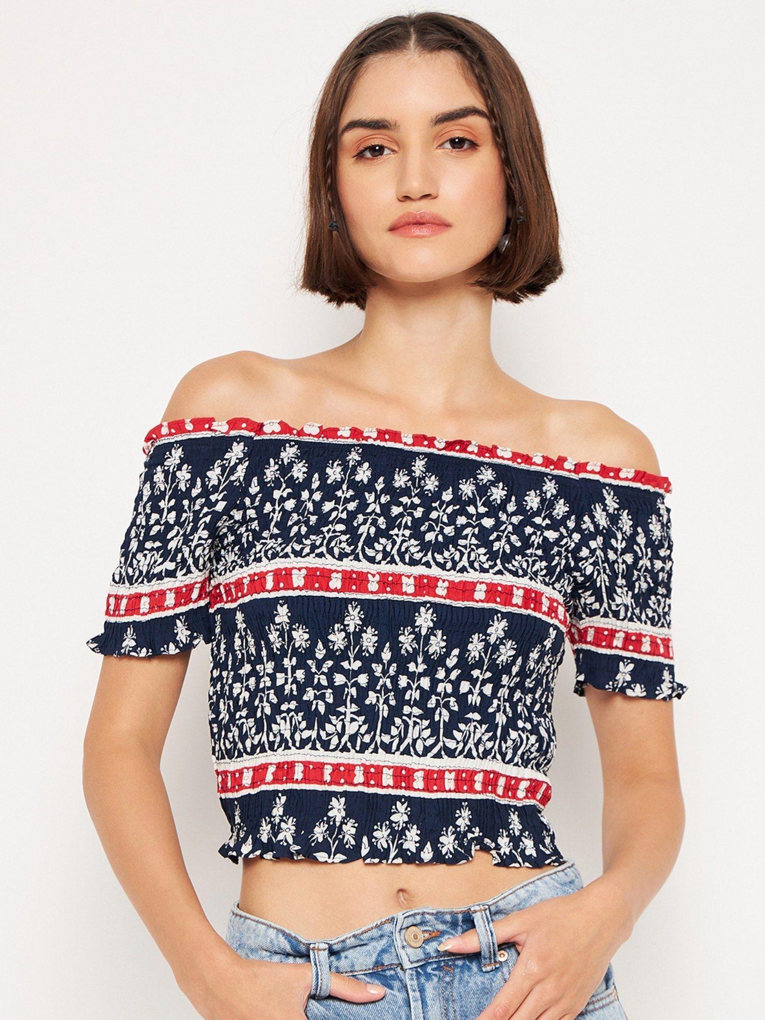 off shoulder crop top