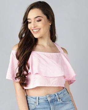 off-shoulder crop top