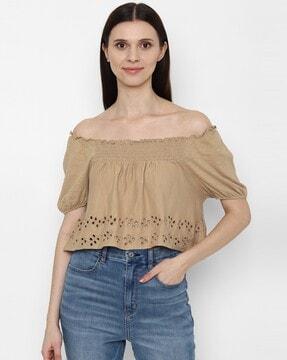 off-shoulder crop top