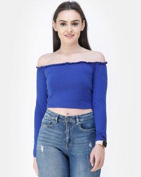 off-shoulder crop top