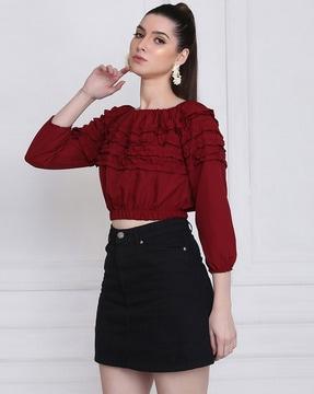 off shoulder crop top